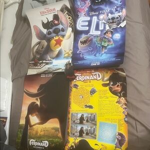 Lilo & Stitch + Ferdinand Disney Poster Bundle + Bull Magnet Movie ORIGIN
